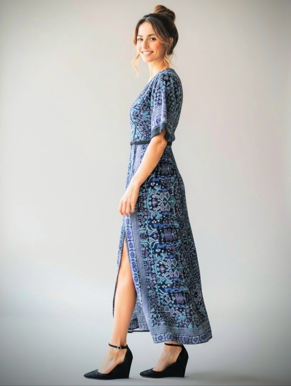 Nanette Lapore Floral Dress Size 6 Boho Slit New